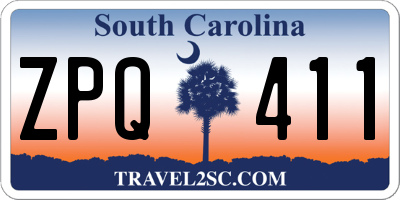 SC license plate ZPQ411
