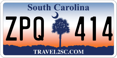 SC license plate ZPQ414