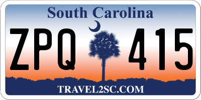 SC license plate ZPQ415