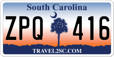 SC license plate ZPQ416