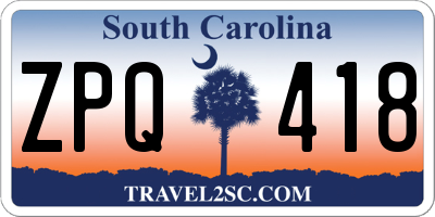 SC license plate ZPQ418