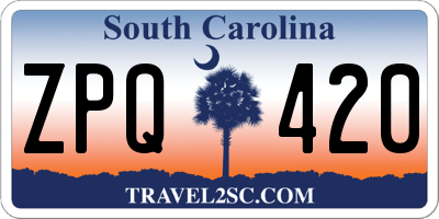SC license plate ZPQ420