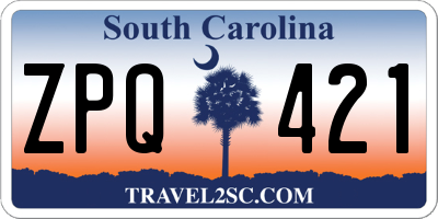 SC license plate ZPQ421