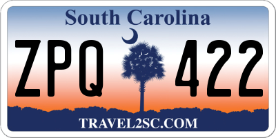 SC license plate ZPQ422