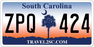SC license plate ZPQ424