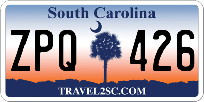 SC license plate ZPQ426