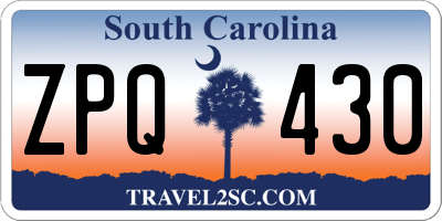SC license plate ZPQ430