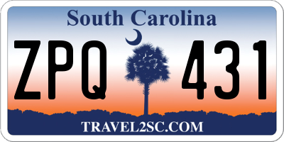 SC license plate ZPQ431