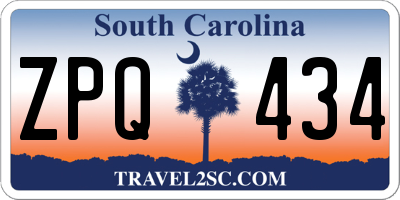SC license plate ZPQ434