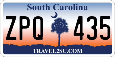 SC license plate ZPQ435