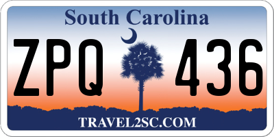 SC license plate ZPQ436