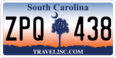 SC license plate ZPQ438