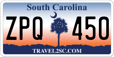 SC license plate ZPQ450