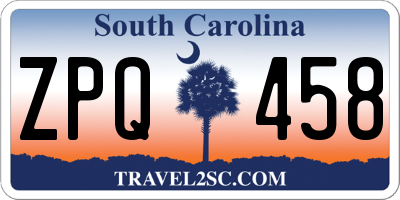 SC license plate ZPQ458