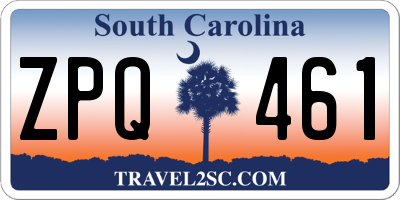 SC license plate ZPQ461