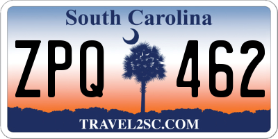 SC license plate ZPQ462