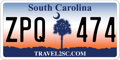 SC license plate ZPQ474