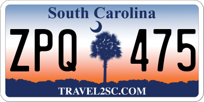 SC license plate ZPQ475