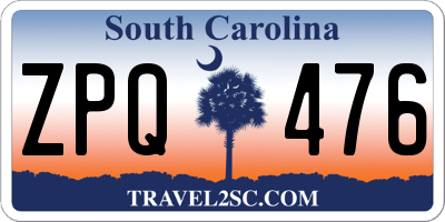 SC license plate ZPQ476