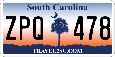 SC license plate ZPQ478