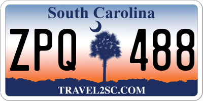 SC license plate ZPQ488
