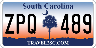SC license plate ZPQ489
