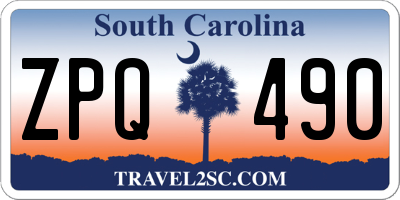 SC license plate ZPQ490