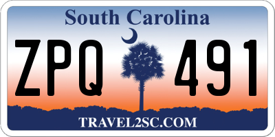 SC license plate ZPQ491