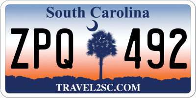 SC license plate ZPQ492