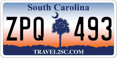 SC license plate ZPQ493