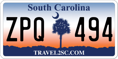 SC license plate ZPQ494