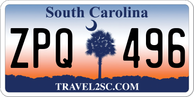 SC license plate ZPQ496