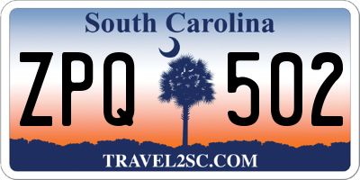 SC license plate ZPQ502