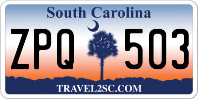 SC license plate ZPQ503