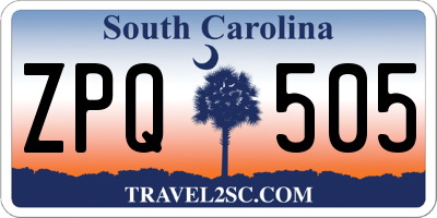 SC license plate ZPQ505