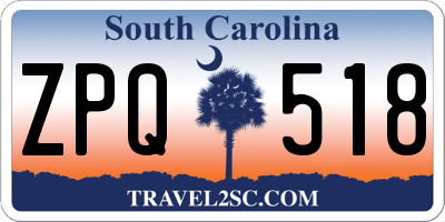 SC license plate ZPQ518
