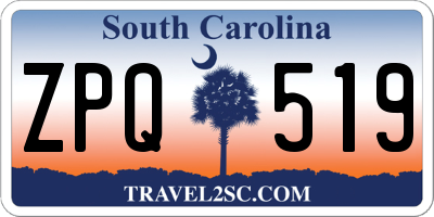 SC license plate ZPQ519