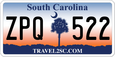 SC license plate ZPQ522