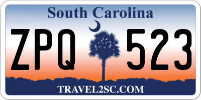 SC license plate ZPQ523