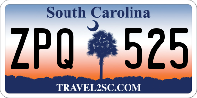 SC license plate ZPQ525