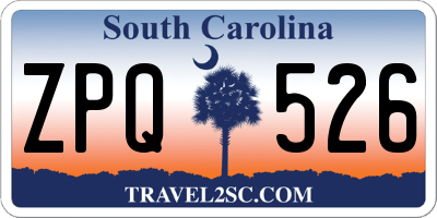 SC license plate ZPQ526