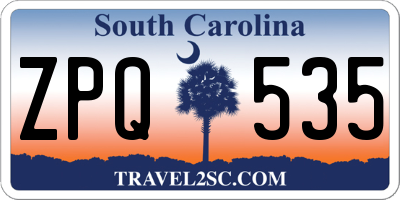 SC license plate ZPQ535