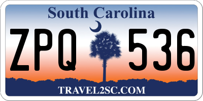 SC license plate ZPQ536