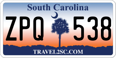 SC license plate ZPQ538