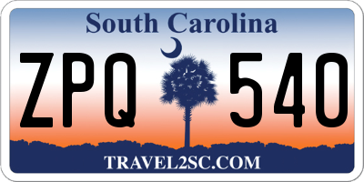 SC license plate ZPQ540