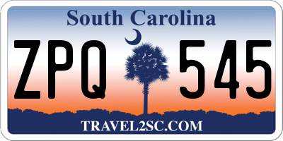 SC license plate ZPQ545