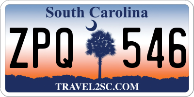 SC license plate ZPQ546