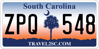 SC license plate ZPQ548