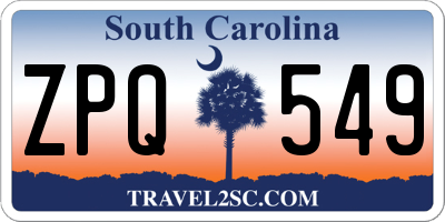 SC license plate ZPQ549