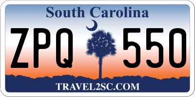 SC license plate ZPQ550